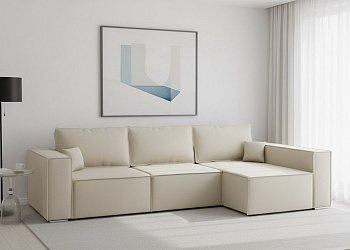 Угловой диван "Фостер лофт" велюр зара крем 02