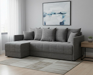 Угловой диван "Хант" рогожка дрим грей