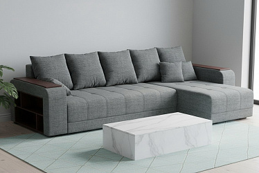 Угловой диван "Дубай" рогожка дрим грей