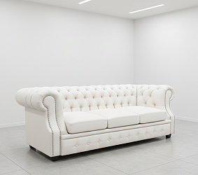 Диван "Честер Лофт" белый 3-х местный