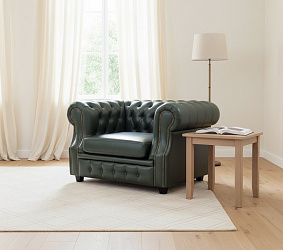 Кресло для отдыха "Честер лофт" зеленое