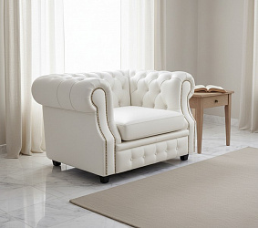 Кресло для отдыха "Честер лофт" белое