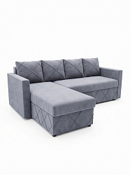 Угловой диван "Стелла" велюр серый