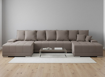 П-образный диван "Nordviks" (Нордвикс) велюр зара лайт браун 05