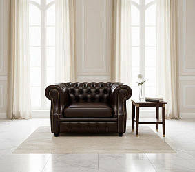 Кресло для отдыха "Честер лофт" коричневое