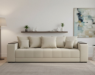 Прямой диван "Дубай" еврокнижка, велюр зара крем 02