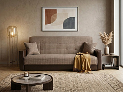 Диван книжка "Лондон" рогожка коричневая