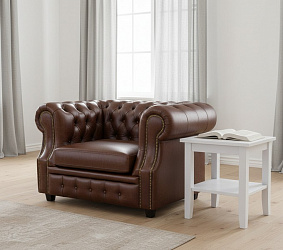 Кресло для отдыха "Честер лофт" светло-коричневое