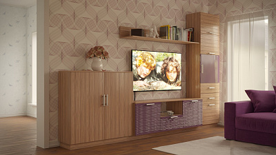 Стенка для гостиной "Глянец 3Д-4"