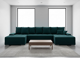 П-образный диван "Nordviks" (Нордвикс) велюр зара изумруд