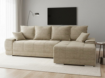 Угловой диван "Nordviks Mini" (Нордвикс Мини) рогожка дрим беж